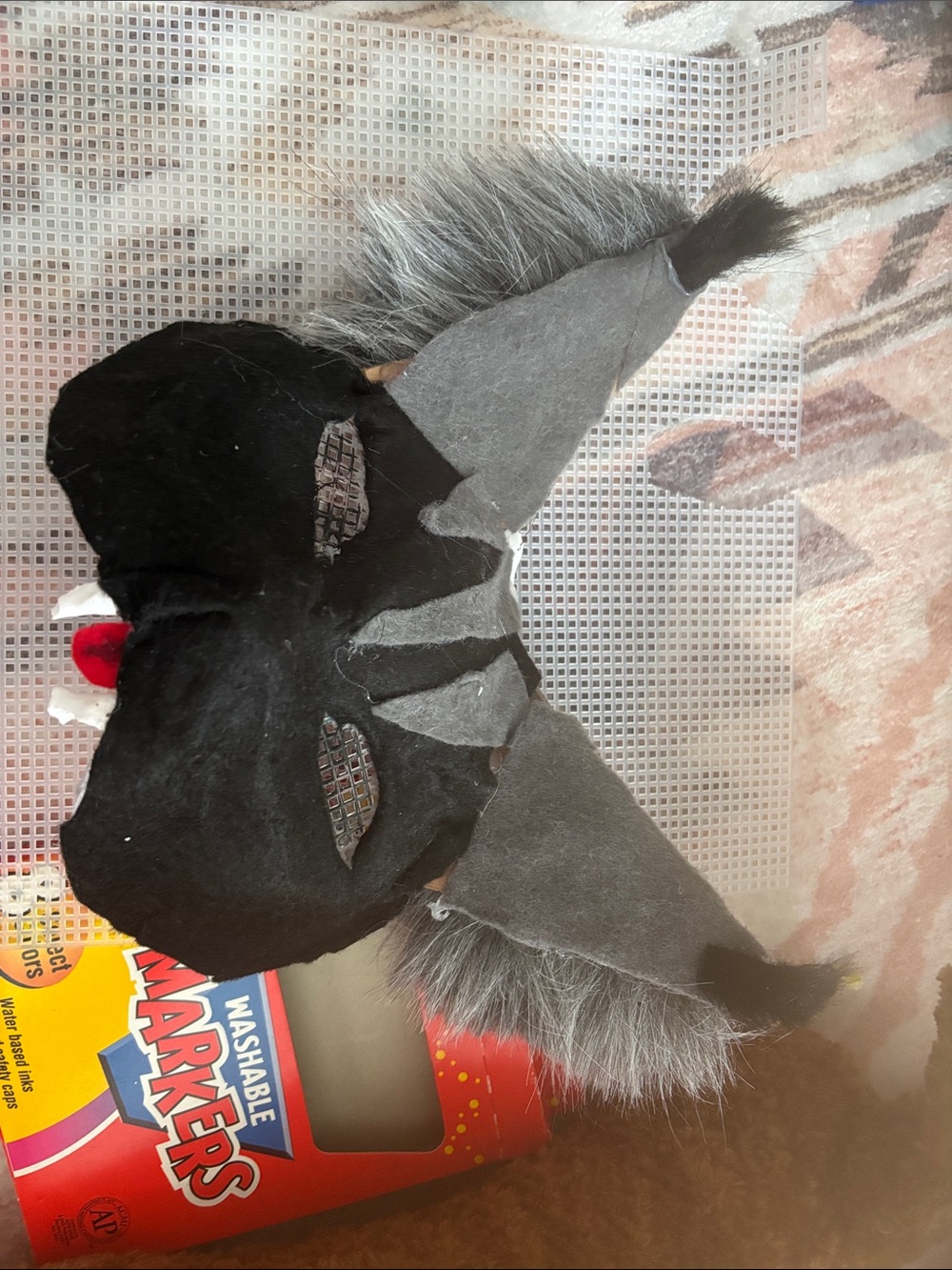 Gray and Black Bat Costume Mask for Kids